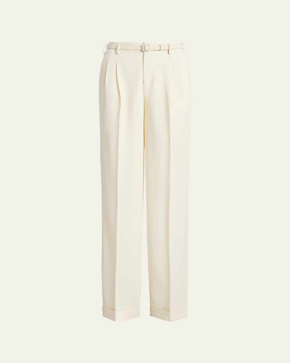 Stamford Straight-Leg Belted Pants